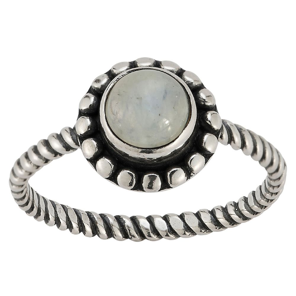 Round Moonstone Ring