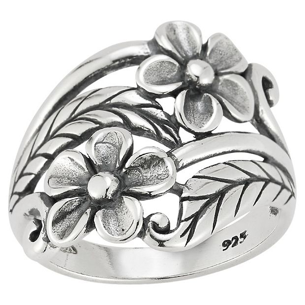 Sunkissed Sterling Sterling Silver Oxidized Flower Ring