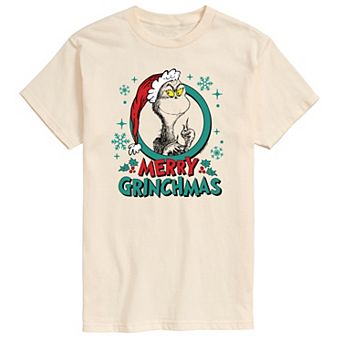 Men's Dr. Seuss The Grinch Merry Grinchmas Circle Graphic Tee