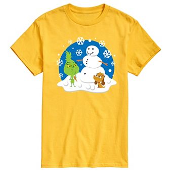 Men's Dr. Seuss The Grinch Building Snowman Graphic Tee