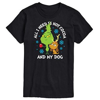 Men's Dr. Seuss The Grinch Hot Cocoa And My Dog Graphic Tee
