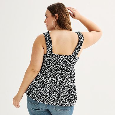 Juniors' Plus Size SO Ruffly Tiered Tank Top
