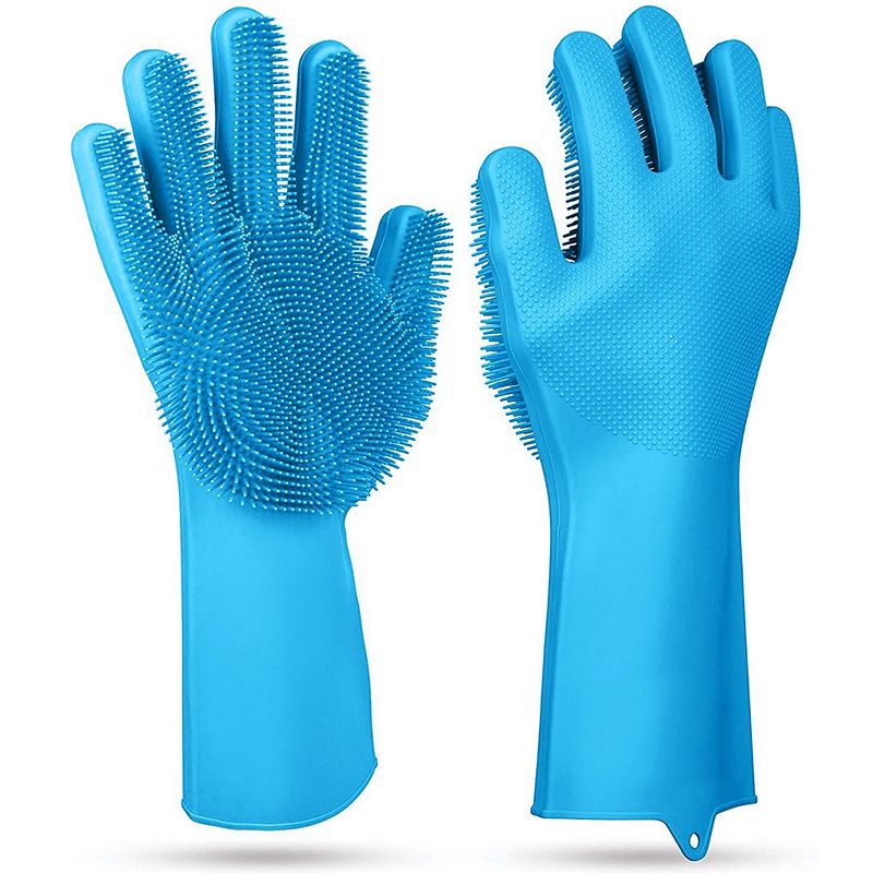 2Pcs Microfiber Wash Mitt Blend Dusting Gloves for House Cleaning