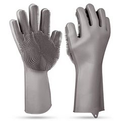 2Pcs Microfiber Wash Mitt Blend Dusting Gloves for House Cleaning