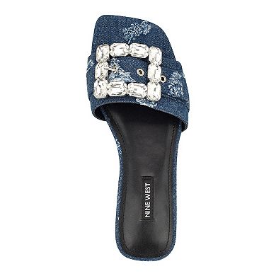 Nine West Matter Slip-on Embellished Women's Flat Sandals