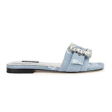 Nine West Matter Slip-on Embellished Women's Flat Sandals