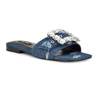 Nine West Matter Slip-on Embellished Women's Flat Sandals