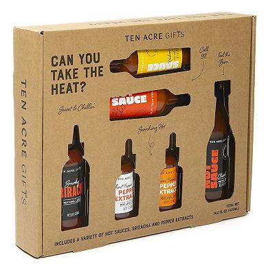 Ten Acre Gifts "Can You Take The Heat?" Assorted Hot Sauce Gift Set