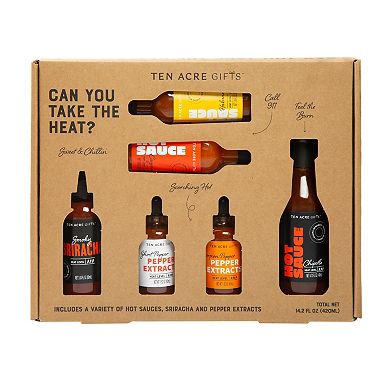 Ten Acre Gifts "Can You Take The Heat?" Assorted Hot Sauce Gift Set
