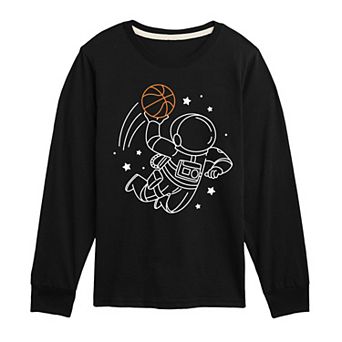 Boys 8-20 Dunking Astronaut Long Sleeve Graphic Tee