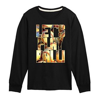 Boys 8-20 Lets Play Ball Long Sleeve Graphic Tee