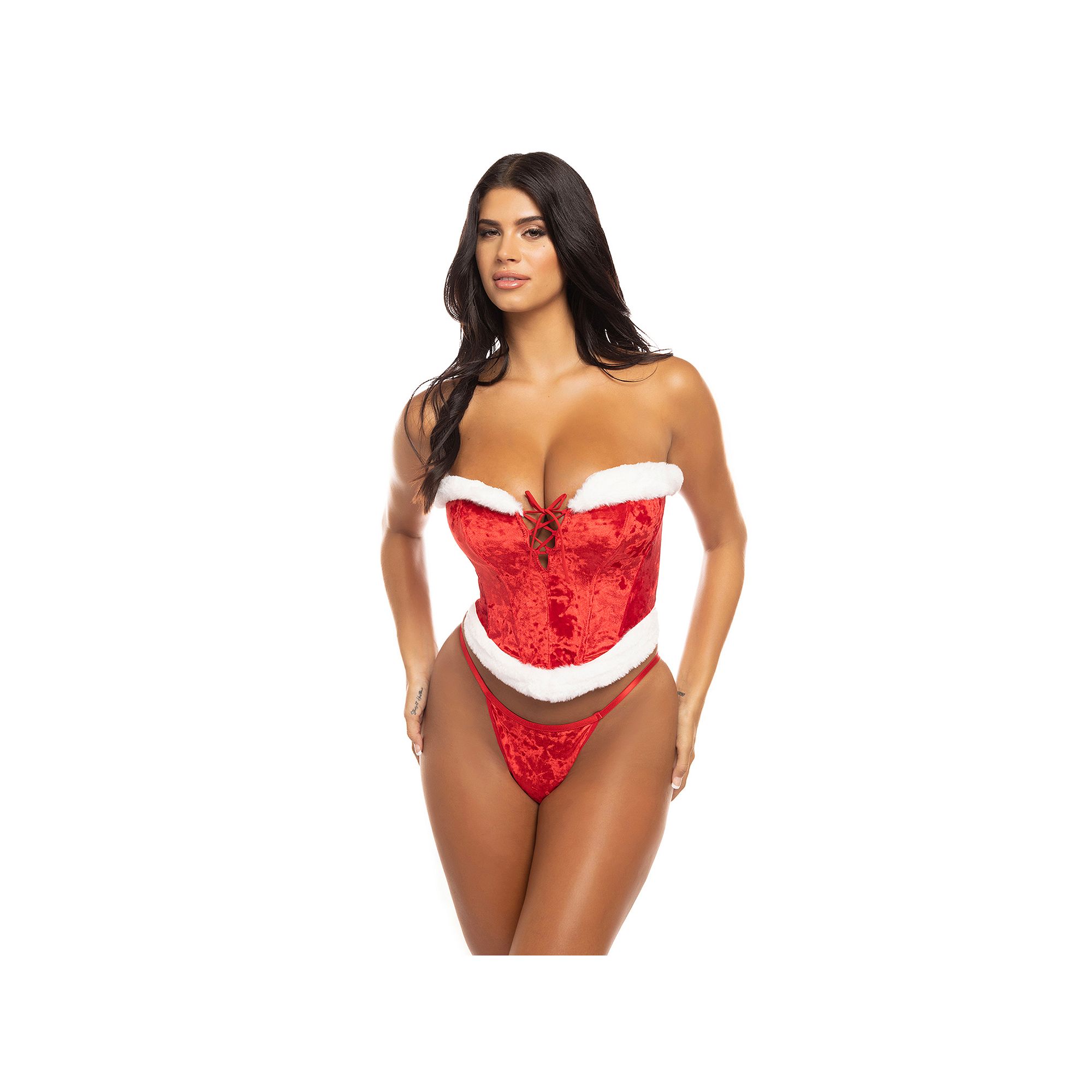 Womens Oh La La Cheri Santas Entourage Bustier and Panty Set 61-11529, Si