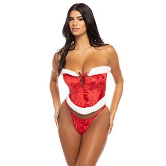 Women's Oh La La Cheri Santa's Entourage Bustier and Panty Set 61-11529