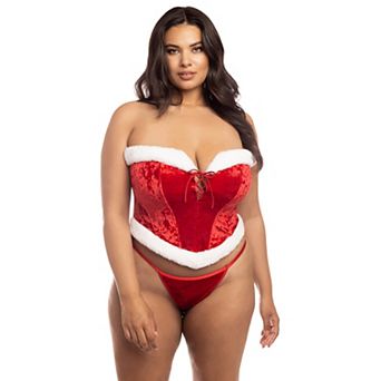 Plus Size Oh La La Cheri Santa's Entourage Bustier and Panty Set 61-11529X