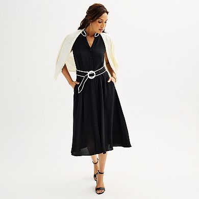 Women's Croft & Barrow® Sleeveless Belted Shirt Dress