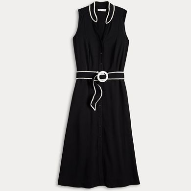 Women's Croft & Barrow® Sleeveless Belted Shirt Dress