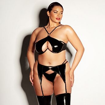 Plus Size Oh La La Cheri Fantasy 3 pc Bra, Panty & Garter Belt Lingerie Set 41-11354X