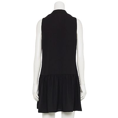 princess polly baby blue dress POST MERIDIEM ruffle-hem Mini Dress | Black