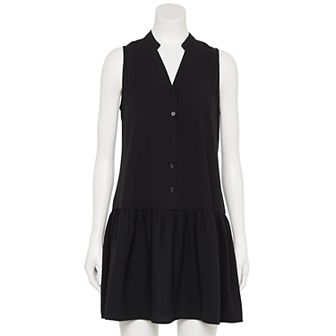 Women’s Nine West Adaptive Button Front Ruffle Hem Dress