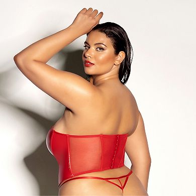 Plus Size Oh La La 2-Piece Cheri Rider Bustier and Panty Set 61-11321X