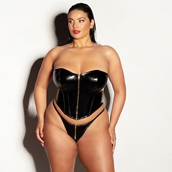 Plus Size Oh La La 2 pc Cheri Rider Bustier and Panty Set 61-11321X