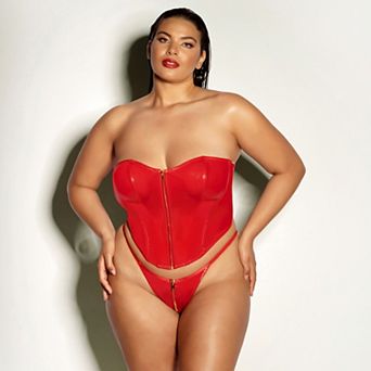 Plus Size Oh La La 2 pc Cheri Rider Bustier and Panty Set 61-11321X