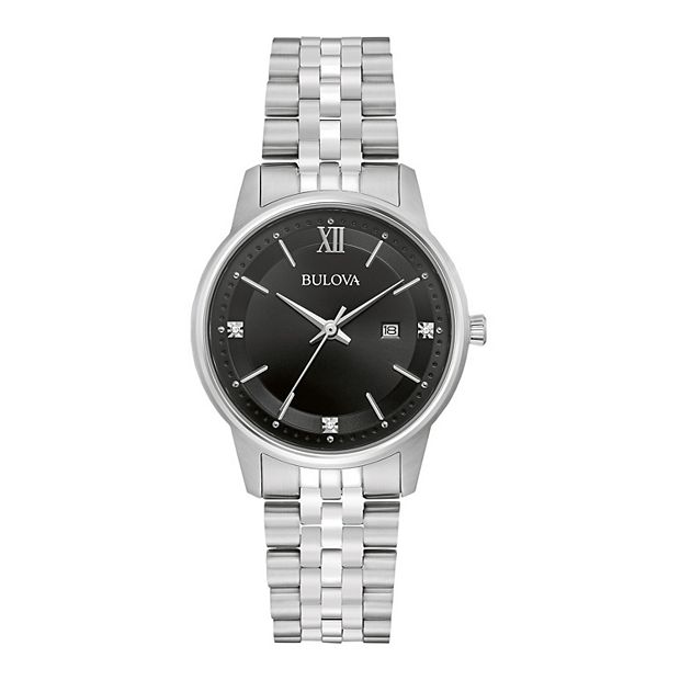Bulova men's diamond accent watch hot sale