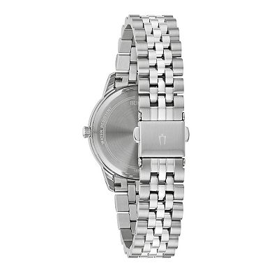Bulova Women's Classic Stainless Steel Black Diamond Accent Watch - 96P226