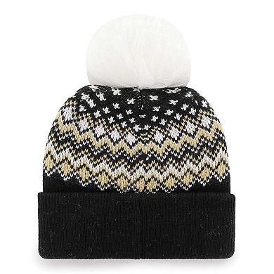 Women's '47 Black New Orleans Saints Elsa Cuffed Knit Hat with Pom