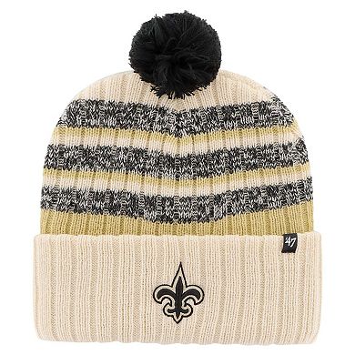 Men's '47 Natural New Orleans Saints Tavern Cuffed Knit Hat with Pom