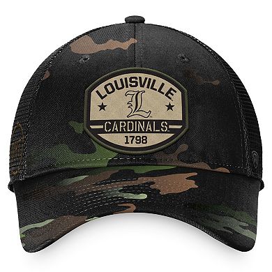 Men's Top of the World Black Louisville Cardinals OHT Delegate Trucker Adjustable Hat