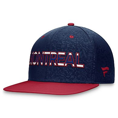 Men's Fanatics Branded  Navy/Red Montreal Canadiens Authentic Pro Rink Two-Tone Snapback Hat