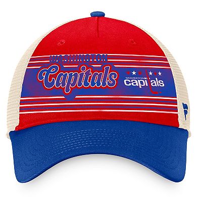 Men's Fanatics Branded Red/Blue Washington Capitals Heritage Vintage Trucker Adjustable Hat