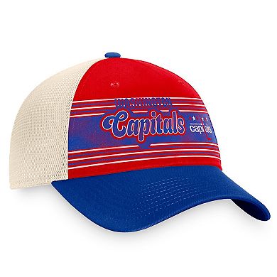 Men's Fanatics Branded Red/Blue Washington Capitals Heritage Vintage Trucker Adjustable Hat