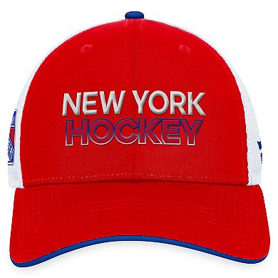 Men's Fanatics Branded  Red New York Rangers Authentic Pro Rink Trucker Adjustable Hat