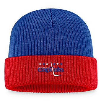 Men's Fanatics Branded Blue/Red Washington Capitals Heritage Vintage Cuffed Knit Hat