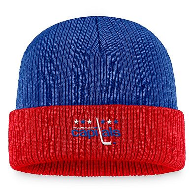 Men's Fanatics Branded Blue/Red Washington Capitals Heritage Vintage Cuffed Knit Hat