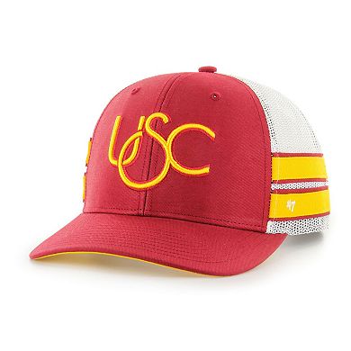 Men's '47 Cardinal USC Trojans Straight Eight Adjustable Trucker Hat