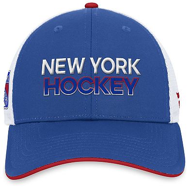 Men's Fanatics Branded Blue New York Rangers Authentic Pro Rink Trucker Adjustable Hat