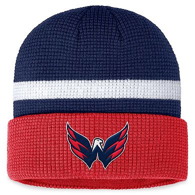 Men's Fanatics Branded Navy/Red Washington Capitals Fundamental Cuffed Knit Hat
