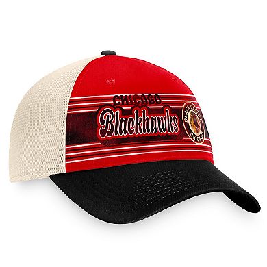Men's Fanatics Branded Red/Black Chicago Blackhawks Heritage Vintage Trucker Adjustable Hat