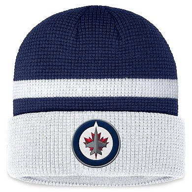 Men's Fanatics Branded  Navy/White Winnipeg Jets Fundamental Cuffed Knit Hat