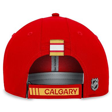 Men's Fanatics Branded  Red Calgary Flames Authentic Pro Rink Adjustable Hat