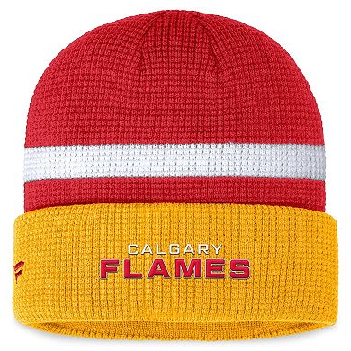 Men's Fanatics Branded  Red/Yellow Calgary Flames Fundamental Cuffed Knit Hat