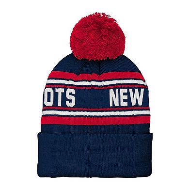 Preschool Navy New England Patriots Jacquard Cuffed Knit Hat with Pom