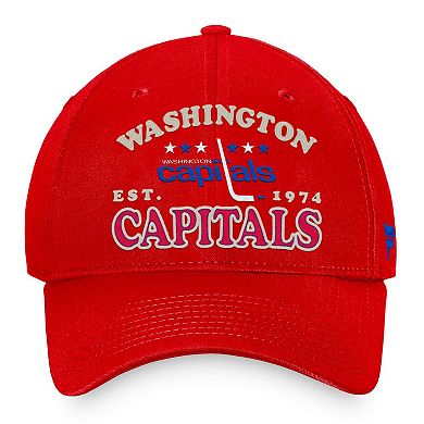 Men's Fanatics Branded Red Washington Capitals Heritage Vintage Adjustable Hat