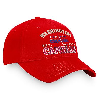 Men's Fanatics Branded Red Washington Capitals Heritage Vintage Adjustable Hat