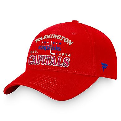 Men's Fanatics Branded Red Washington Capitals Heritage Vintage Adjustable Hat