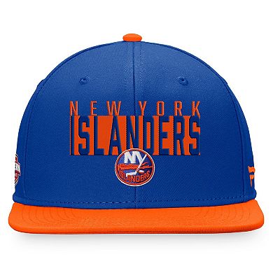 Men's Fanatics Branded Royal/Orange New York Islanders Fundamental Colorblocked Snapback Hat