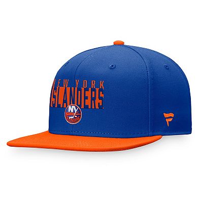 Men's Fanatics Branded Royal/Orange New York Islanders Fundamental Colorblocked Snapback Hat